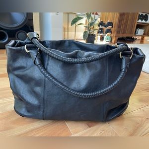 Cole Haan black leather tote bag